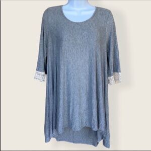 Altar’d State Gray Tunic Top High Low Lace Sleeves
Oversized Comfy Flowy Loose
